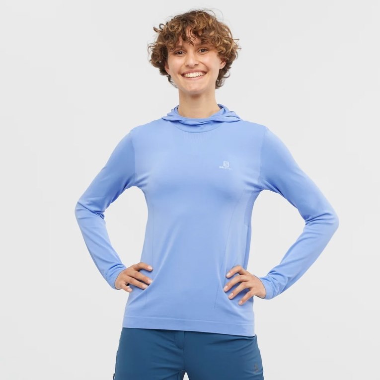 Sudaderas Salomon Essential Seamless Mujer Azules Claro | MX TBFL142